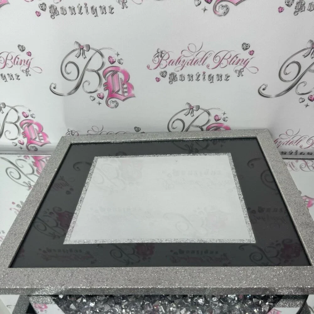 Frame sparkly large picture frame wall hanging Michaels silver glitter shimmer